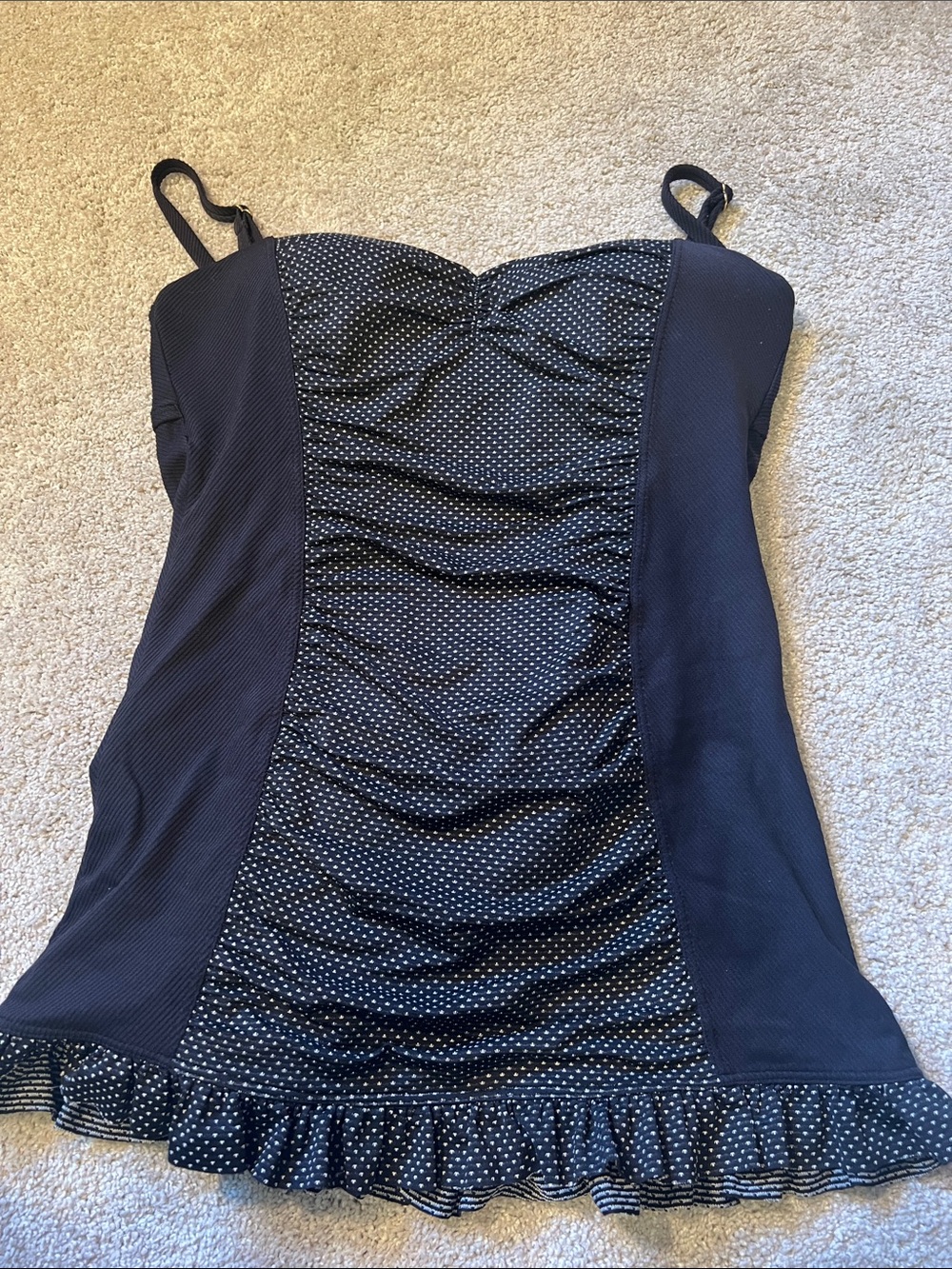 Jantzen Black Polka Dot One-Piece Swimdress